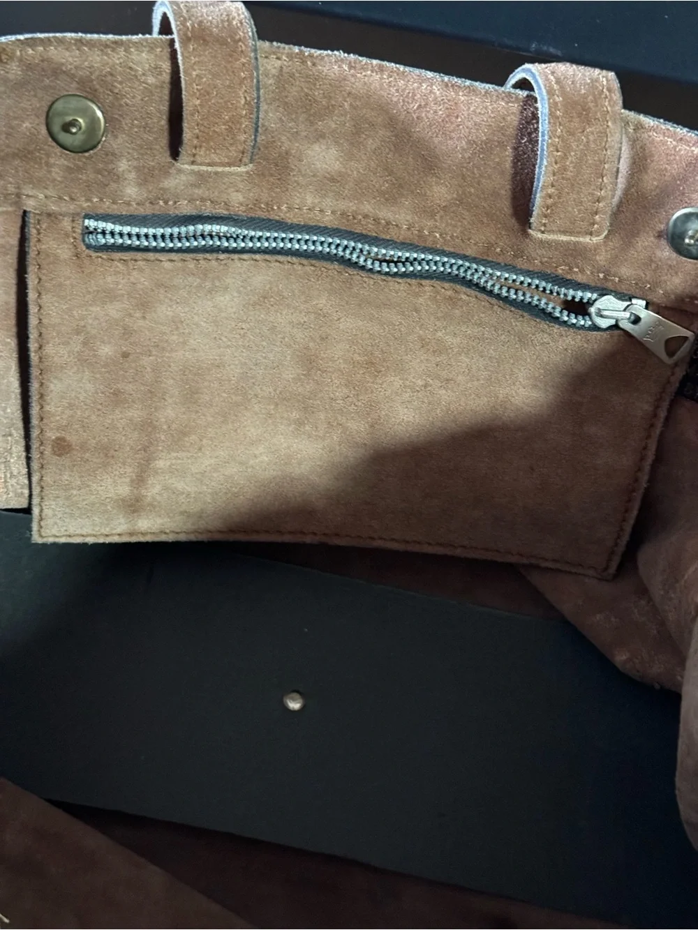 Men's Brown Suede Tote Bag